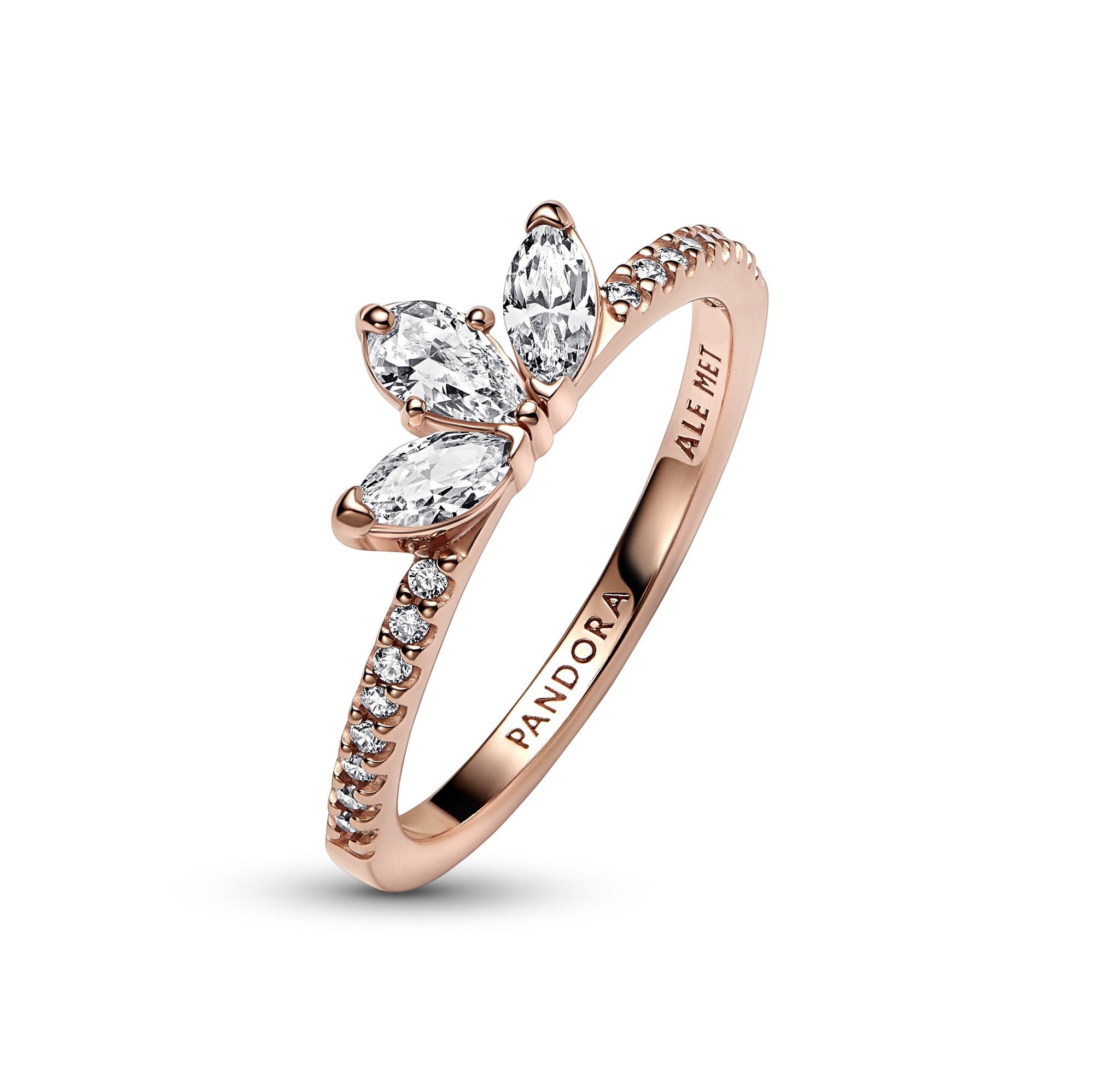 Pandora funkelndes Herbarium Cluster Ring - Roségold Verg. - Zirkonia - Klar Ansicht 3 – Ansicht 3