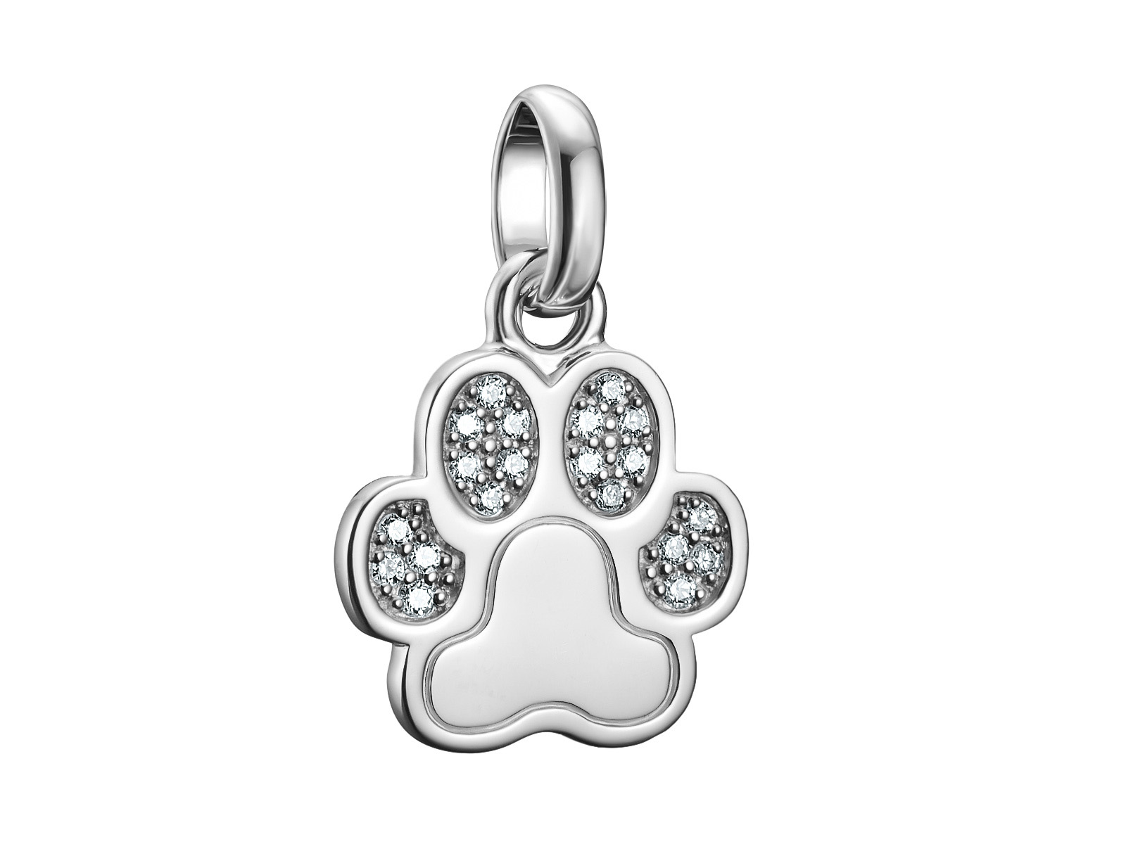 Charm von Thomas Sabo aus Silber in Form einer Pfote, besetzt mit funkelndem Zirkonia, ideal für den Charm Club CONNECT. Elegantes Design, perfekte Ergänzung für jedes Schmuckstück.