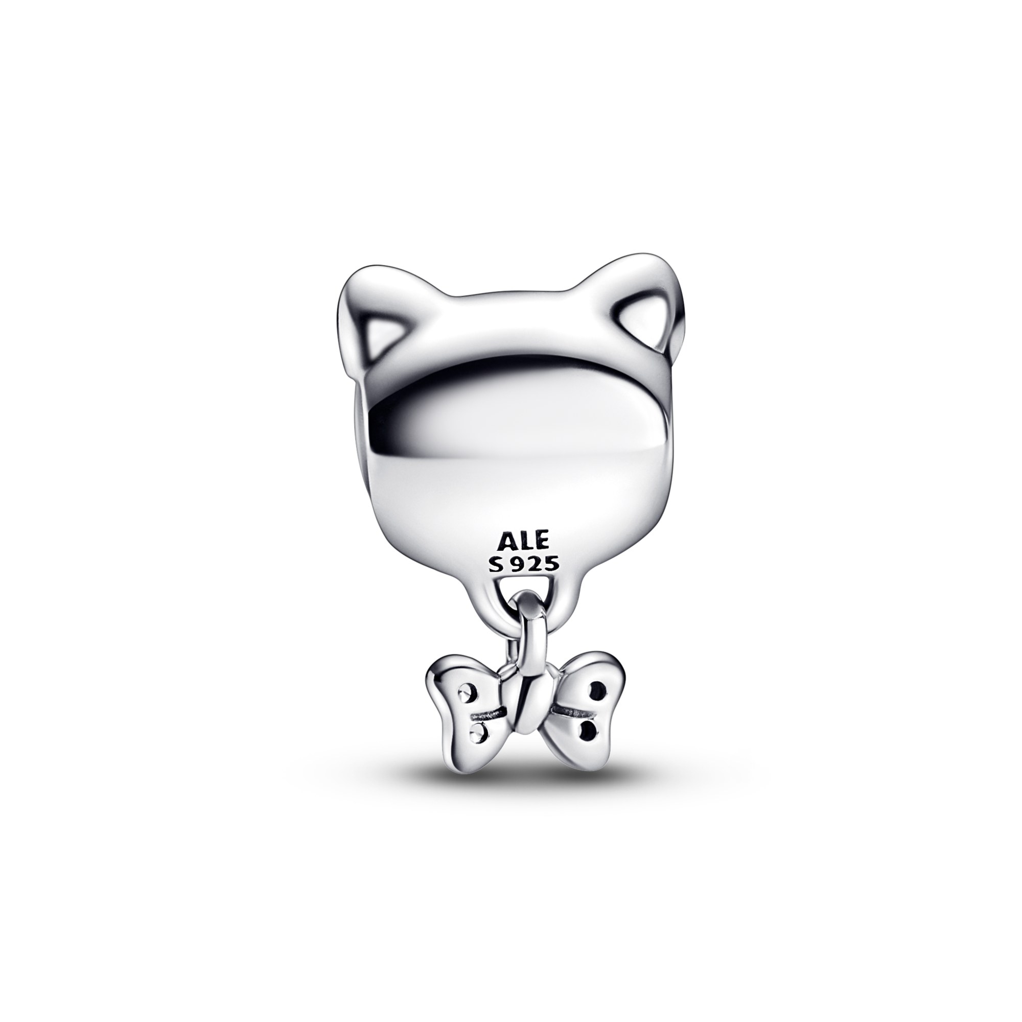 Pandora Katze & Schleife Charm - Sterling Silber + Zirkonia - Klar – Ansicht 3