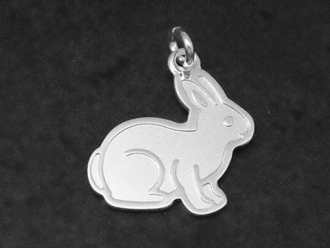 Hase aus Silber, teilmattiert, süß, als Anhänger, Hersteller: Juwelier Harnisch, ideal für Tierliebhaber und Schmuckfans.