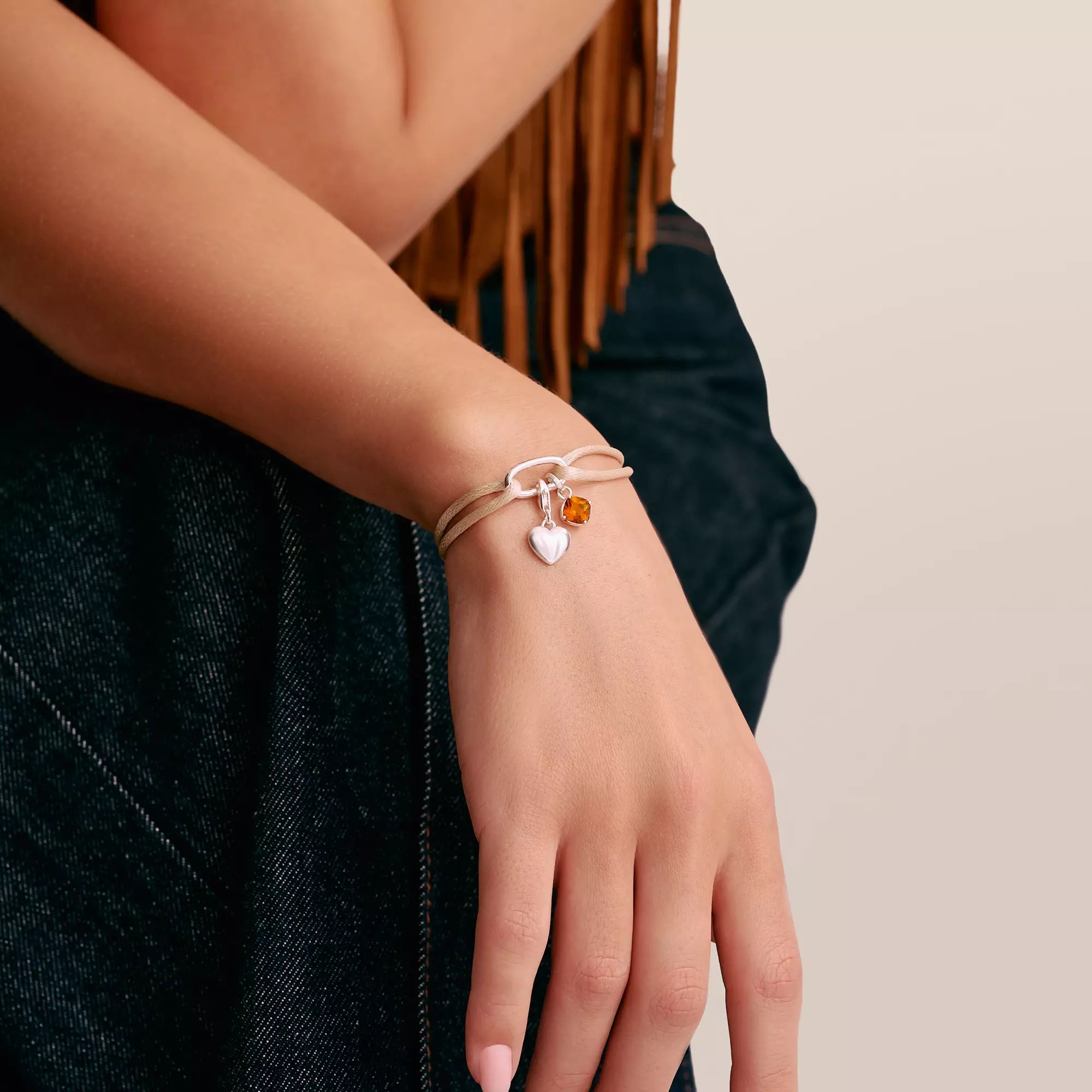 Thomas Sabo Connect - Charm Armband 14-24 cm - Sterling Silber - Beige – Ansicht 3