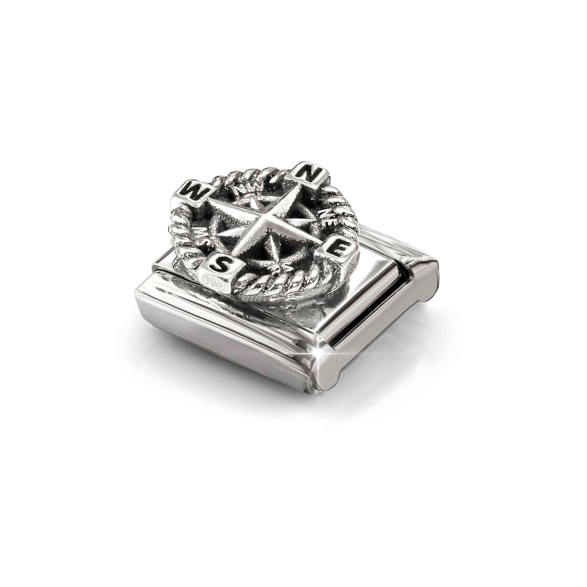 Nomination Composable Classic Charm Kompass - Edelstahl, Sterling Silber oxidiert – Ansicht 5