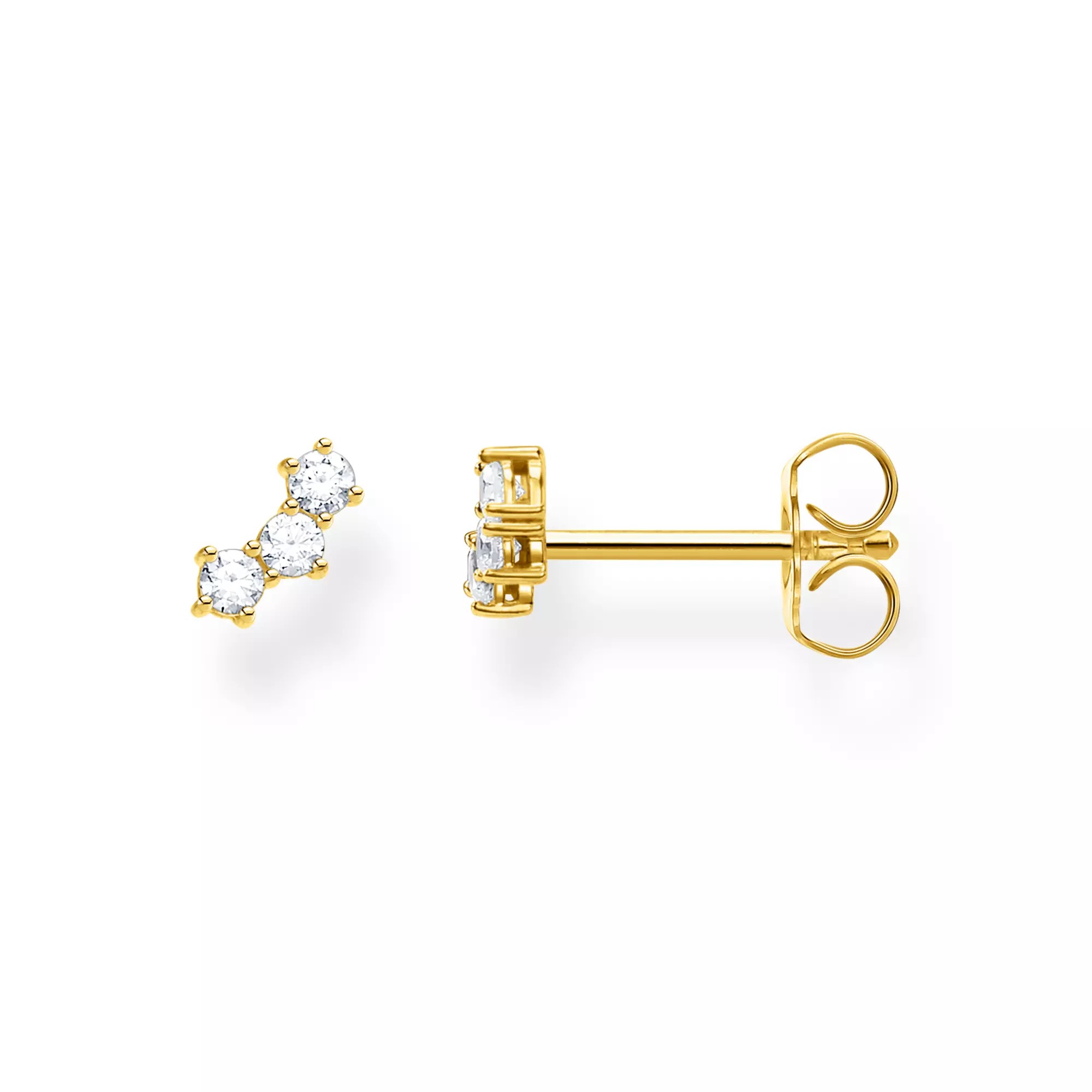 Thomas Sabo Einzel Ohrstecker weiße Steine gold – Silber – Zirkonia