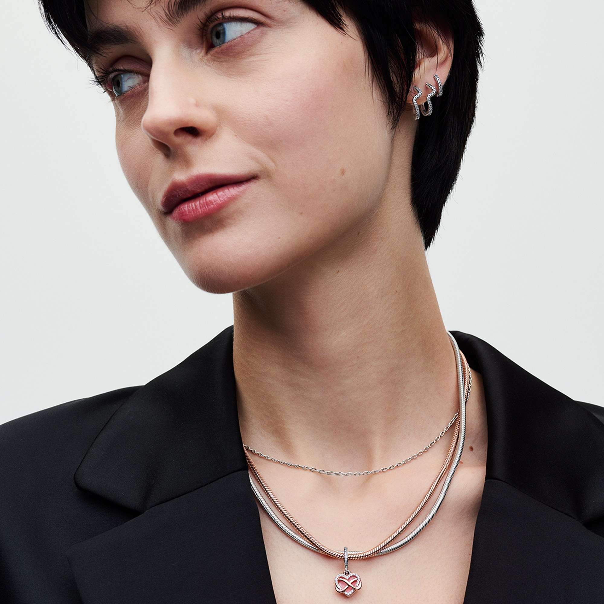 Pandora Schlangen-Gliederhalskette - 14k Roségoldvergoldung – Ansicht 5