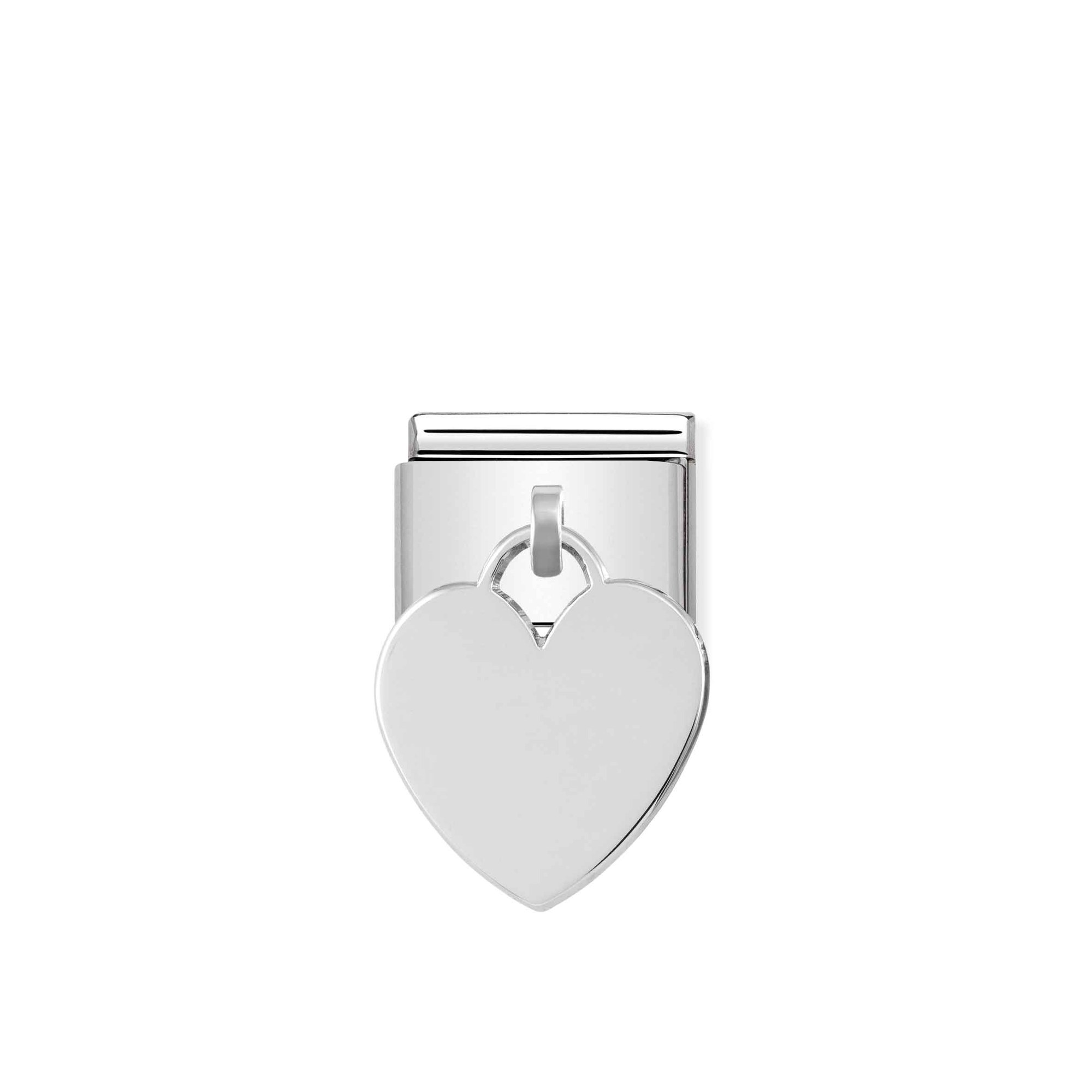 Nomination Composable Classic Charm Herz Anhänger - Edelstahl, Sterling Silber