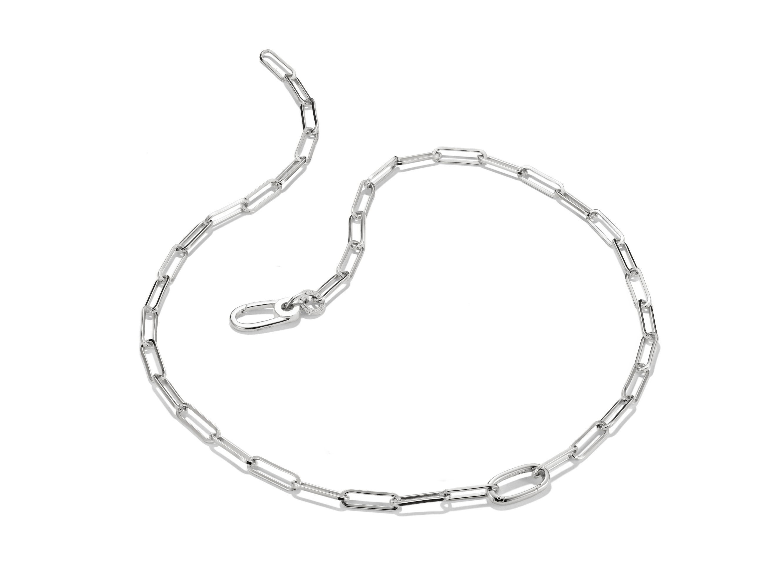 Charm Kette Paperclip von Thomas Sabo aus Silber mit einem Connect Link, Länge 50 cm, modern und elegant gestaltet, ideal für individuelle Charm-Kombinationen.