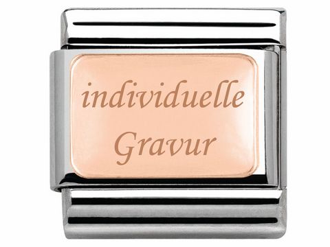 NOMINATION Classic Roségold Element mit individueller Gravur, stilvolles Design, ideal für personalisierte Schmuckstücke, Hersteller Nomination, Classic Elemente inkl. Gravur.