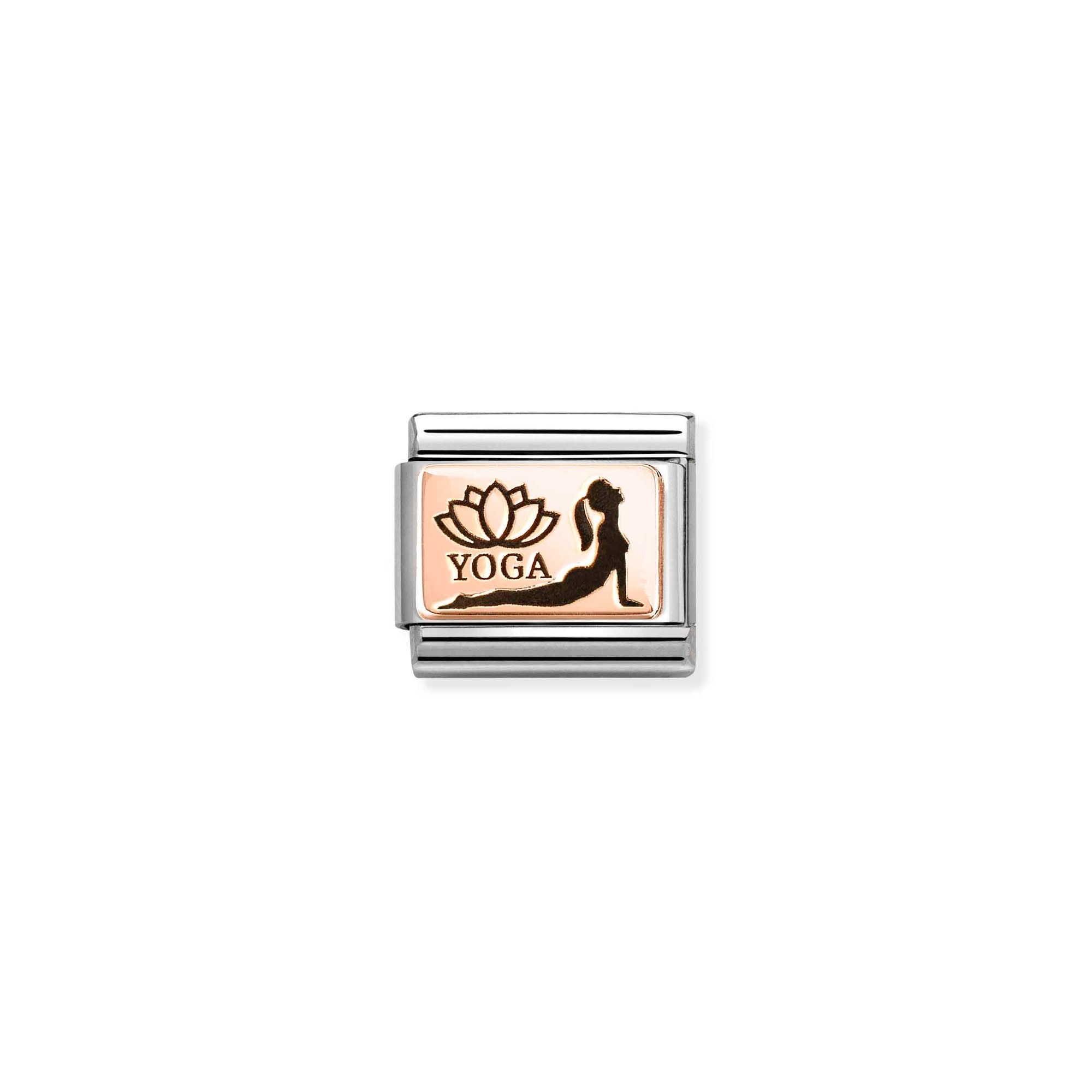 Nomination CLASSIC Element - Plättchen aus Roségold Gravur - Yoga Kobra – Ansicht 2