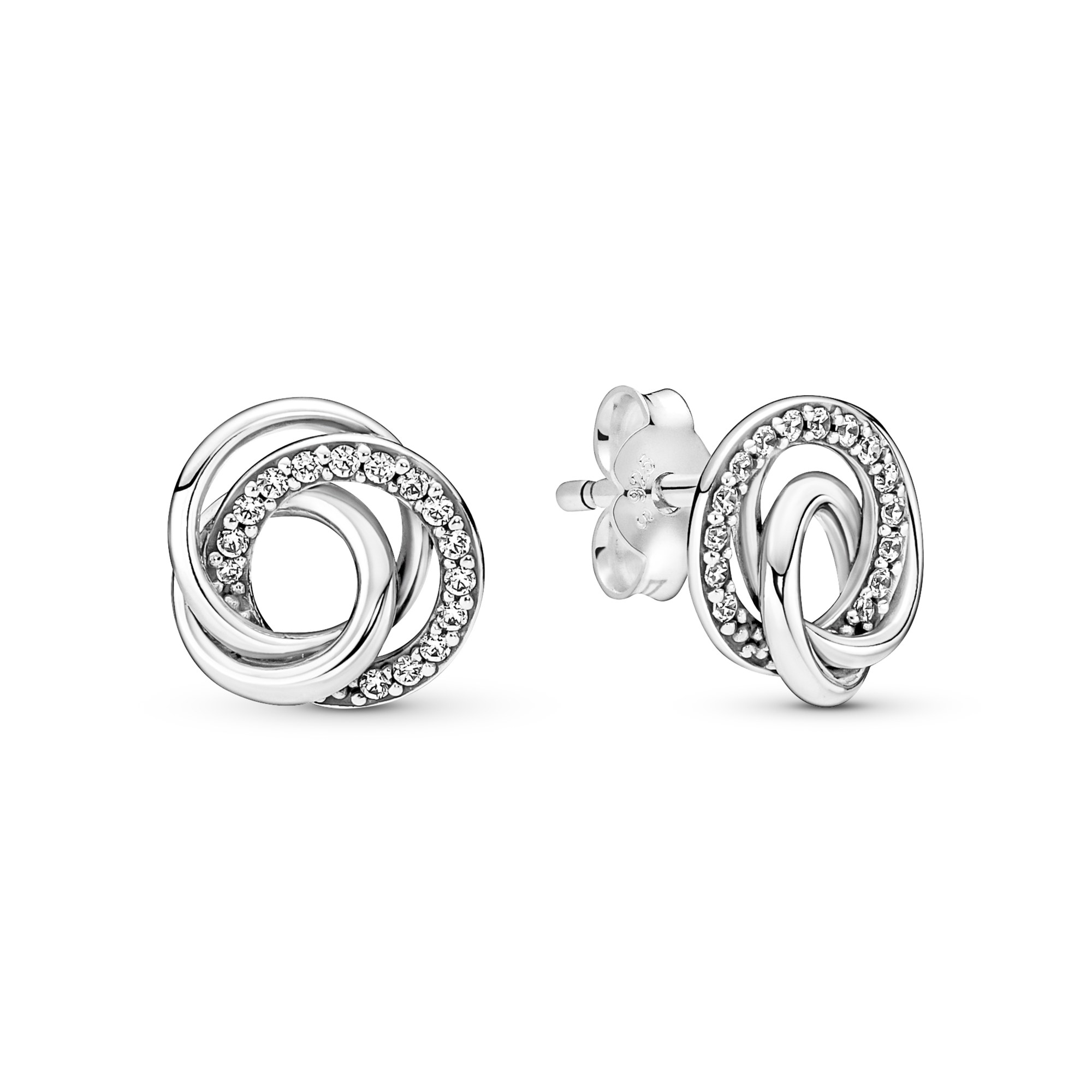 Pandora Familie Für Immer Verschlungene Ohrstecker - Sterling Silber Zirkonia