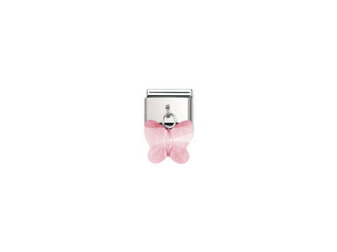Ein eleganter Charm in Form eines Schmetterlings, rosa gefärbt, aus der Kollektion NOMINATION Classic Schmetterling Rosa, hergestellt von Nomination. Ideal für individuelle Schmuckdesigns.
