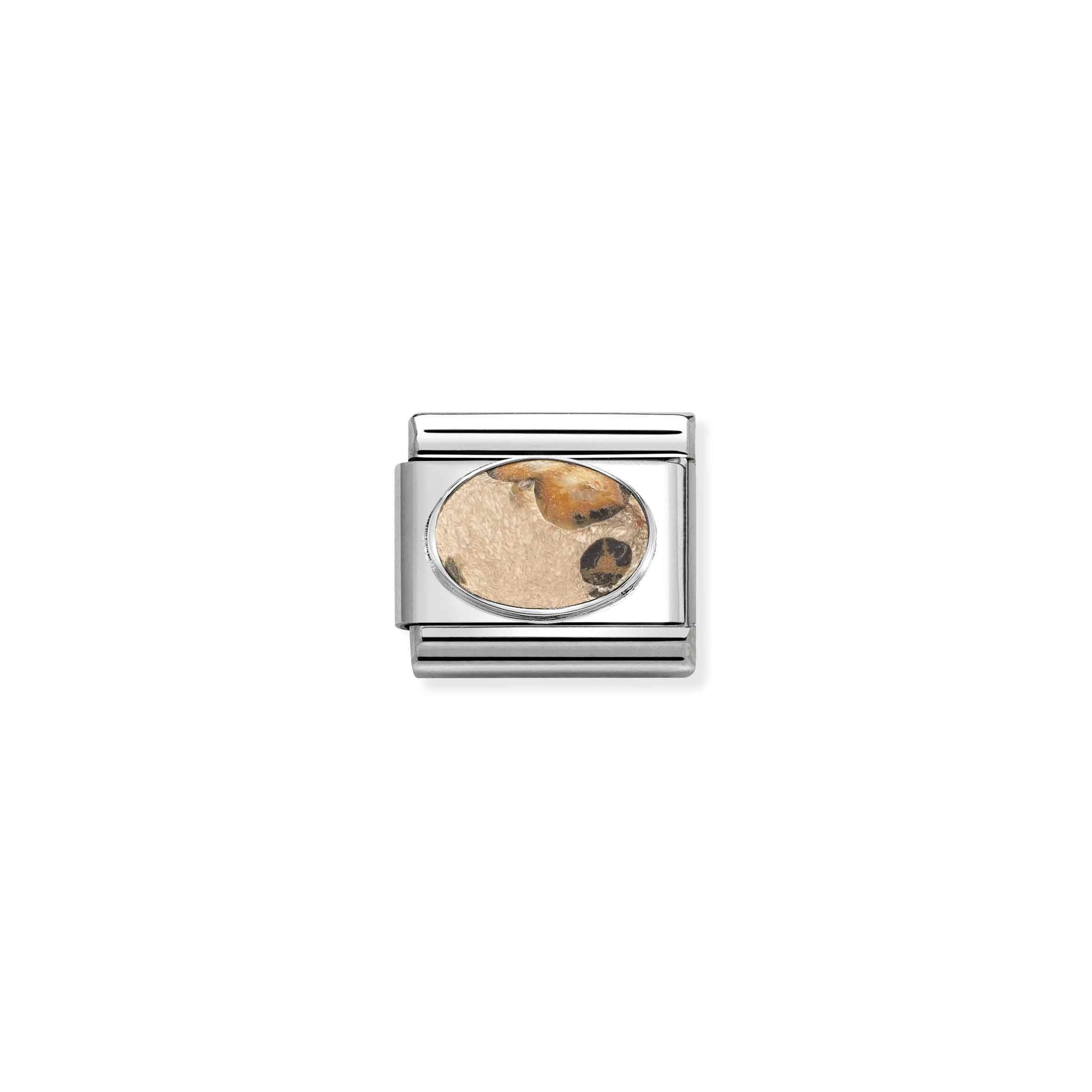 Nomination Composable Classic Charm Leopardenjaspis - Edelstahl, Sterling Silber