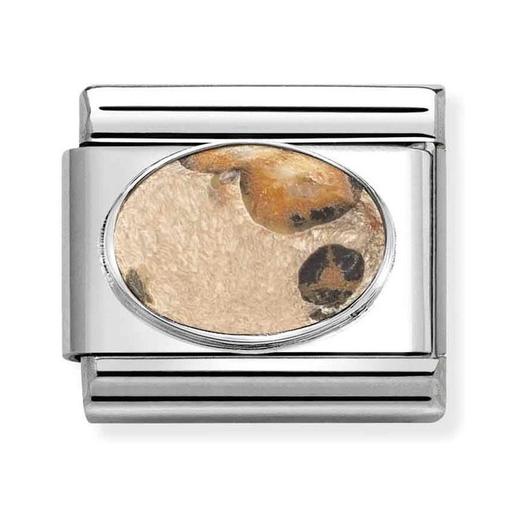 Nomination Composable Classic Charm Leopardenjaspis - Edelstahl, Sterling Silber