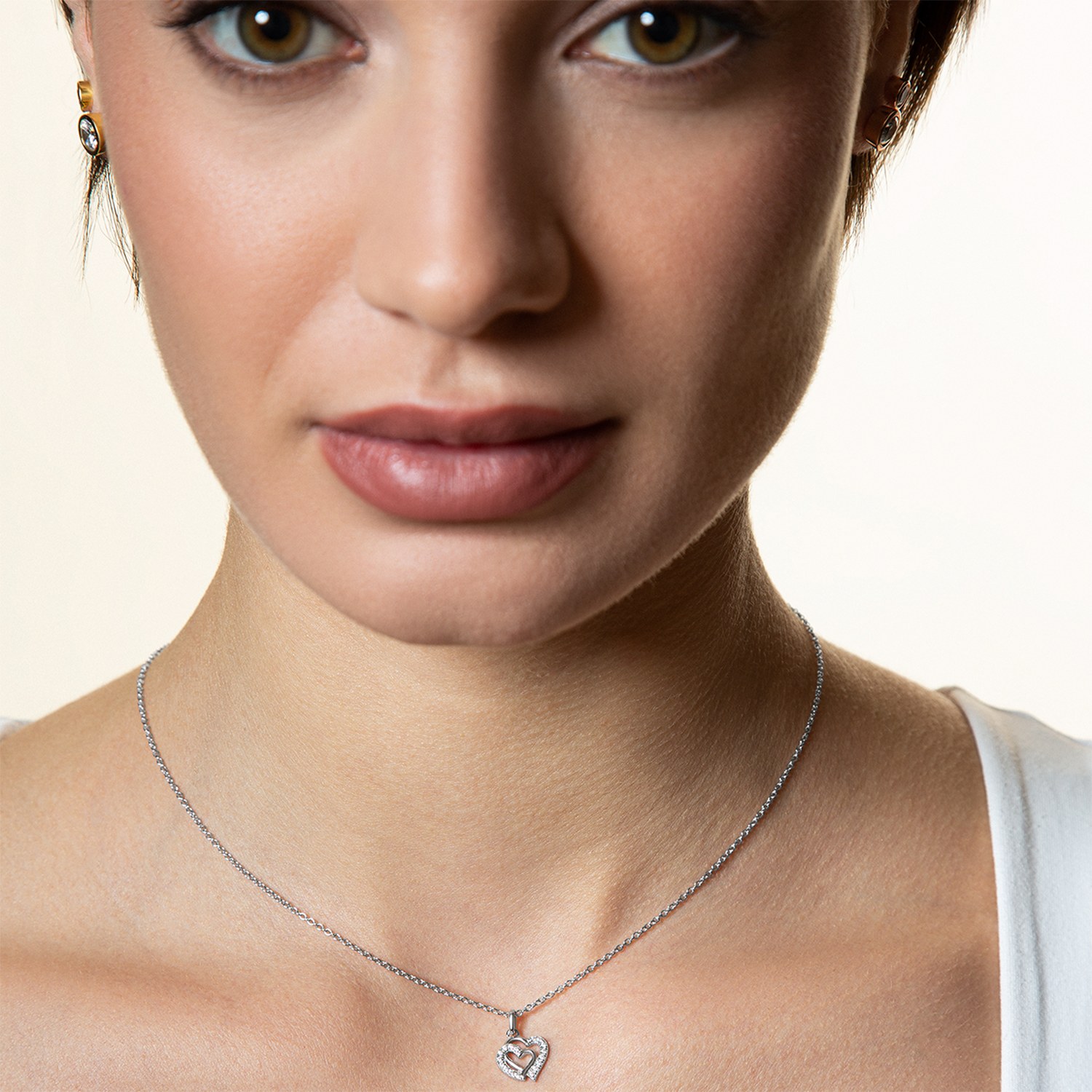 XENOX Sterling Silber Kette XS3418K - 40-45 cm - LOVE STORY - Ankerkette - Herzen – Ansicht 3