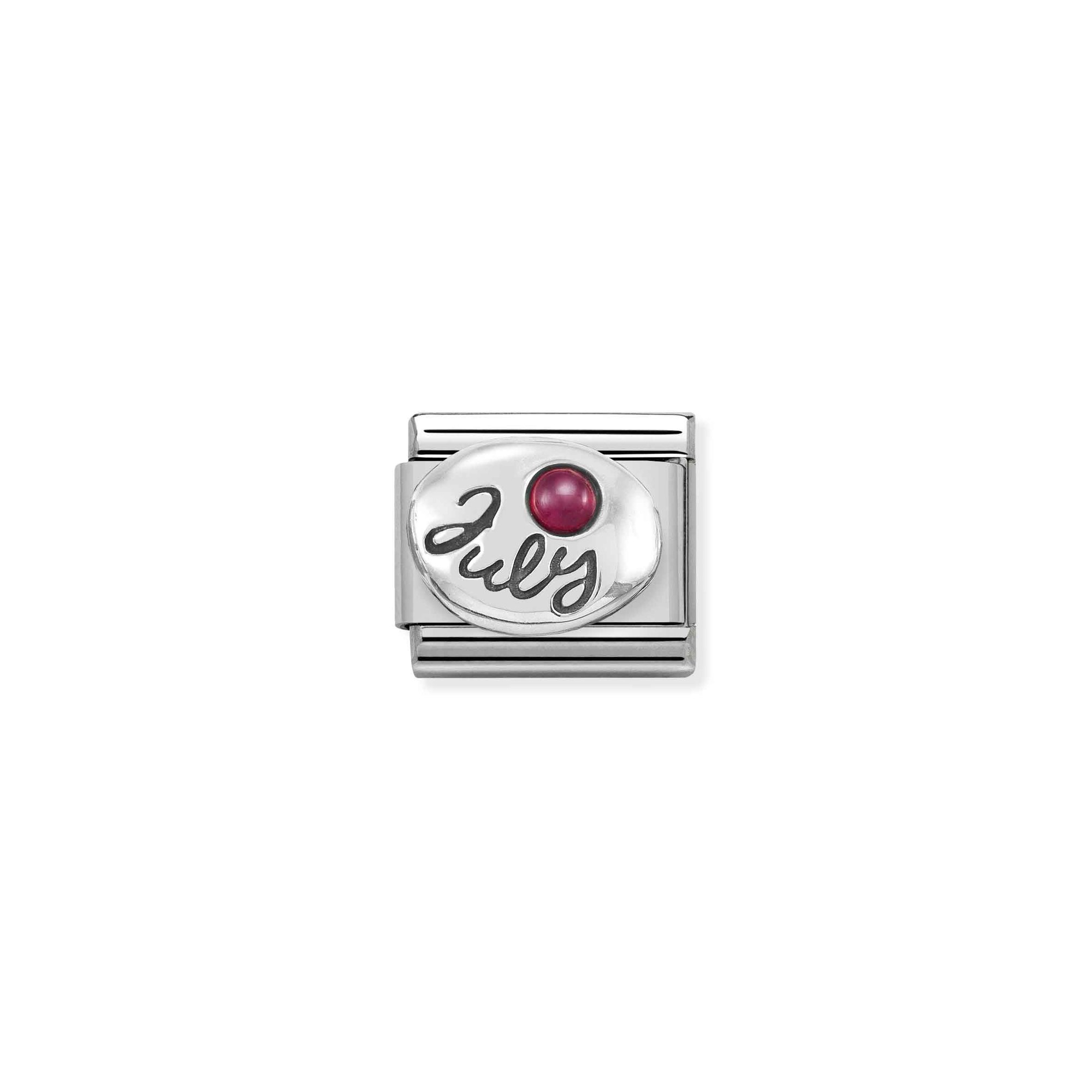 Nomination Composable Classic Charm Monatsstein Juli Rubin - Edelstahl, Sterling Silber