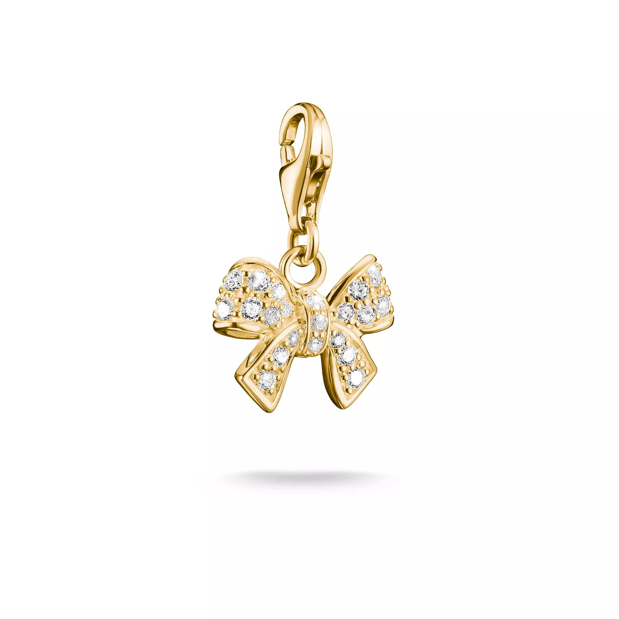 Thomas Sabo Charm Schleife - 18k Gelbgold Vergoldung - Zirkonia – Ansicht 2