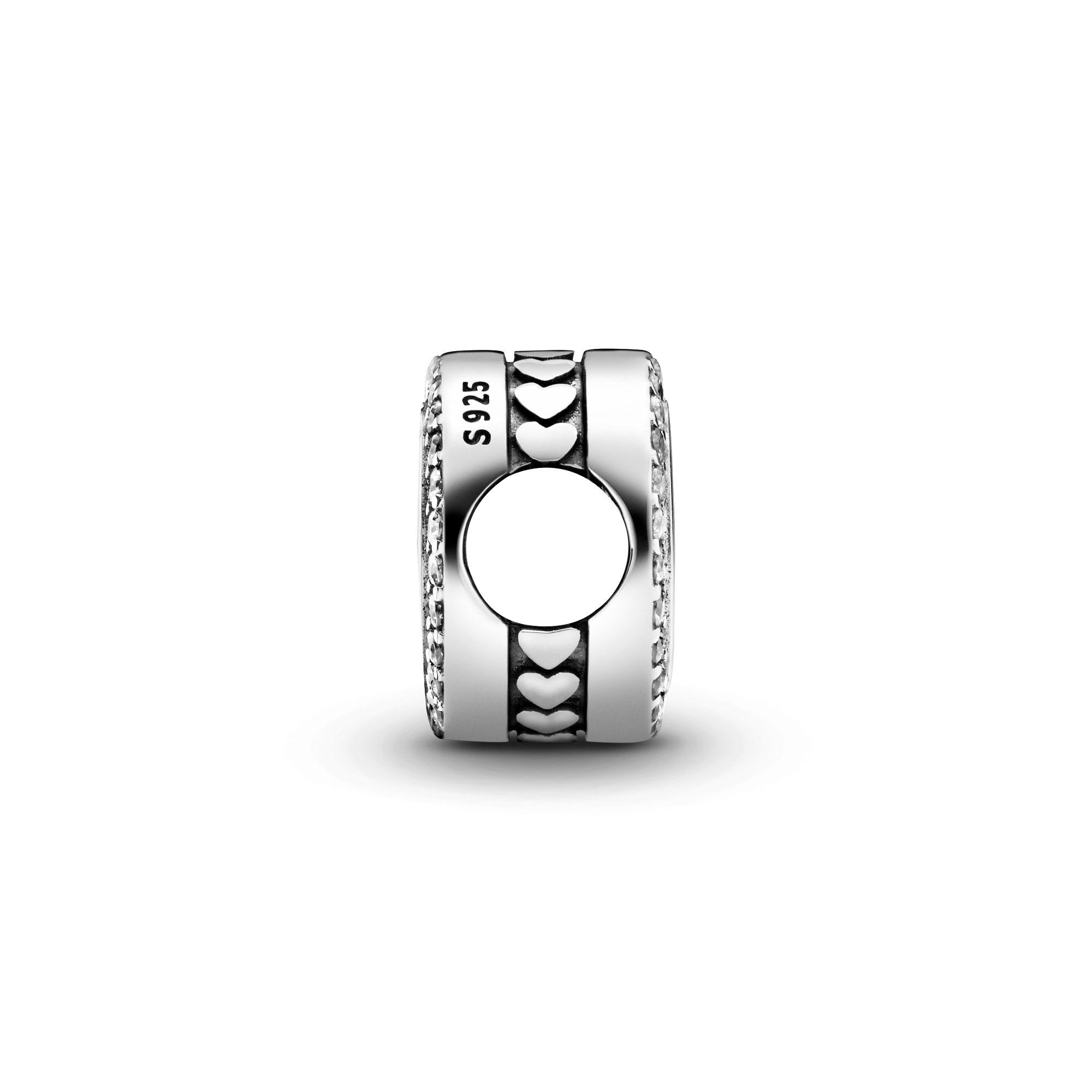Pandora funkelnder Knopf Charm - Silber – Ansicht 2