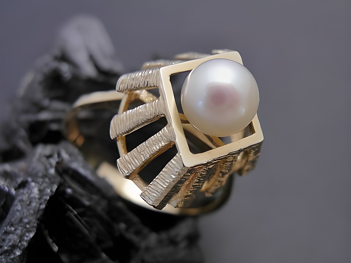 Gold Perlen Ring luxuriös Gr. 55,5 mit Zuchtperle 6,2 mm aus Gold 585 von Juwelier Harnisch bis Gr. 56/18, modern und elegant in zeitloser Ausführung.