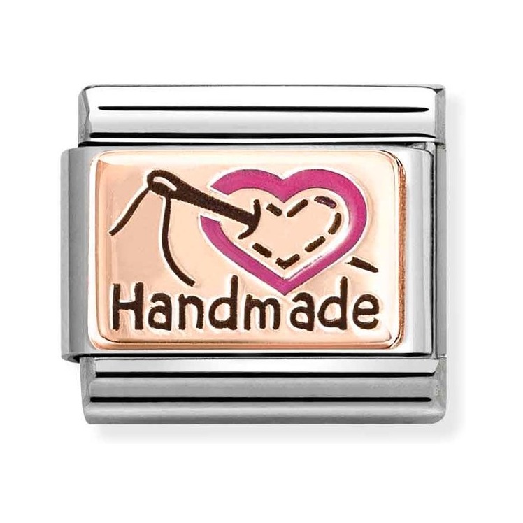 Nomination Composable Classic Charm Handmade Nadel und Faden - Edelstahl, Gold 375 Roségold