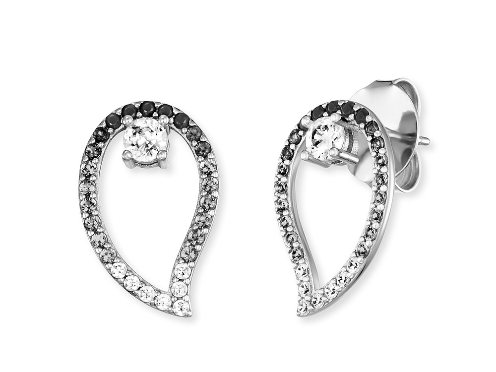 Engelsrufer ERE-YIYABAL-ZI Ohrstecker Tropfen Silber mit Zirkonia Yin Yang Symbol Silberne Ohrstecker im Tropfenformat mit Zirkonia, gestaltet als Yin Yang Symbol. Verziert mit funkelnden Steinen, hochwertiger Hersteller Engelsrufer, Neuheiten.