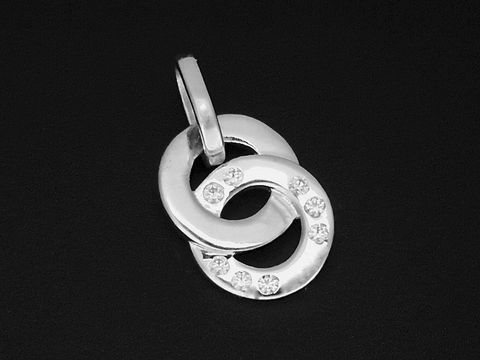36990-0 Silber Anhänger in traumhaften Designs, rhodiniert mit Zirkonia, bietet eine glänzende Oberfläche und elegante Motive, ideal für jeden Anlass, Hersteller: Juwelier Harnisch.