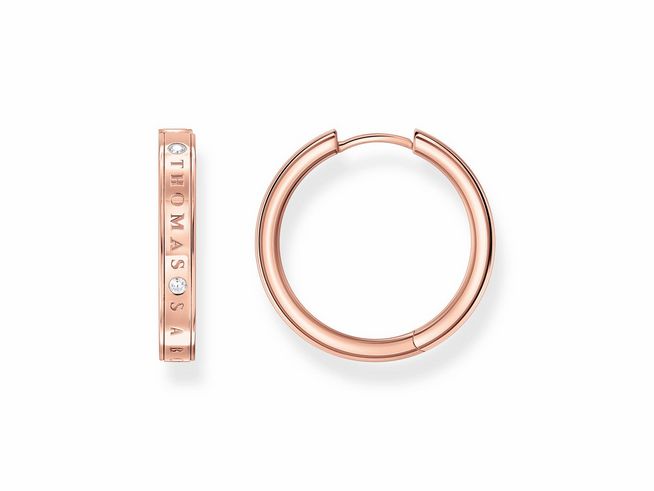 Creolen von Thomas Sabo aus vergoldetem Roségold mit Zirkonia in Weiß, elegante und zeitlose Schmuckstücke für jeden Anlass.