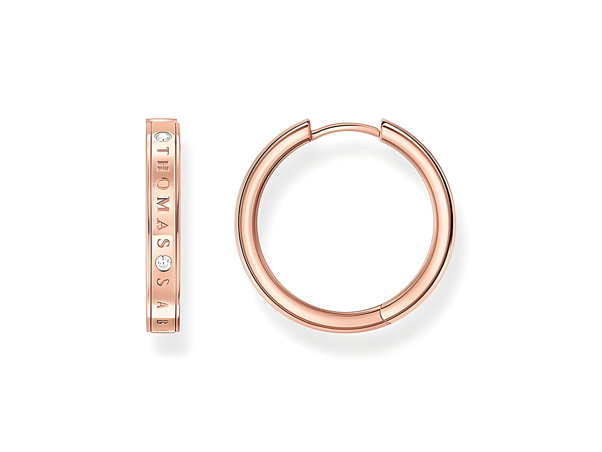 Creolen von Thomas Sabo aus vergoldetem Roségold mit Zirkonia in Weiß, elegante und zeitlose Schmuckstücke für jeden Anlass.