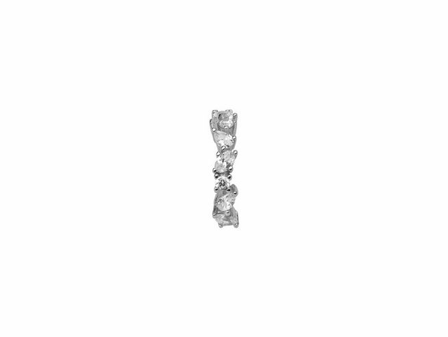 Xenox Sterling Silber Ohrringe XS2364 SPLASH, glänzendes Design mit mehreren funkelnden Steinen, idealer Ohrschmuck für elegante Anlässe.