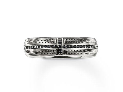 40002203-0 Thomas Sabo Ring TR1943-051-11-60 aus Silber mit Zirkonia in Größe 60, charakteristisch mit dekorativen Mustern und glitzernden Elementen, elegant und zeitlos gestaltet.