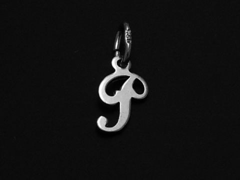 925 Silber Buchstaben Anhänger in Schreibschrift, Buchstabe P, Hersteller Juwelier Harnisch, schlichte und elegante Ausführung, ideal für personalisierte Schmuckstücke.