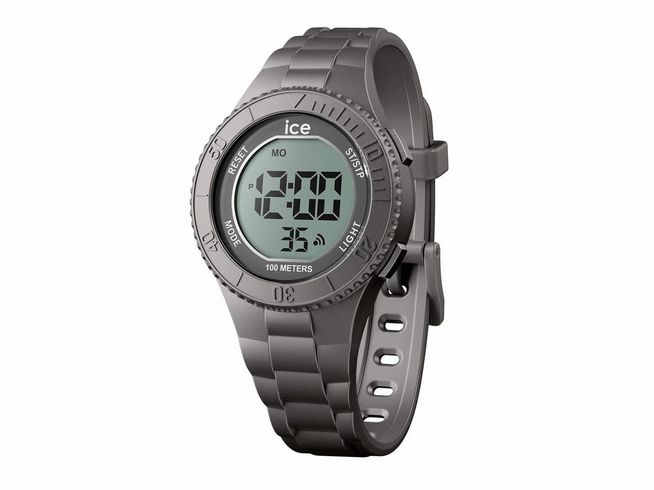 Digitaluhr Ice Watch ICE digit in Anthracite metallic für Damen und Herren, mit robustem Armband und klar ablesbarem Display, wasserdicht bis 100 Meter.