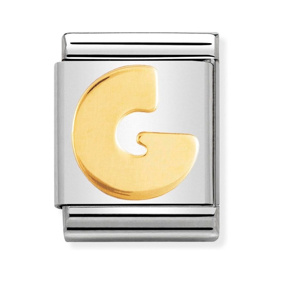 Nomination Composable Big Charm Buchstabe G - Edelstahl, Gold 750 Gelbgold
