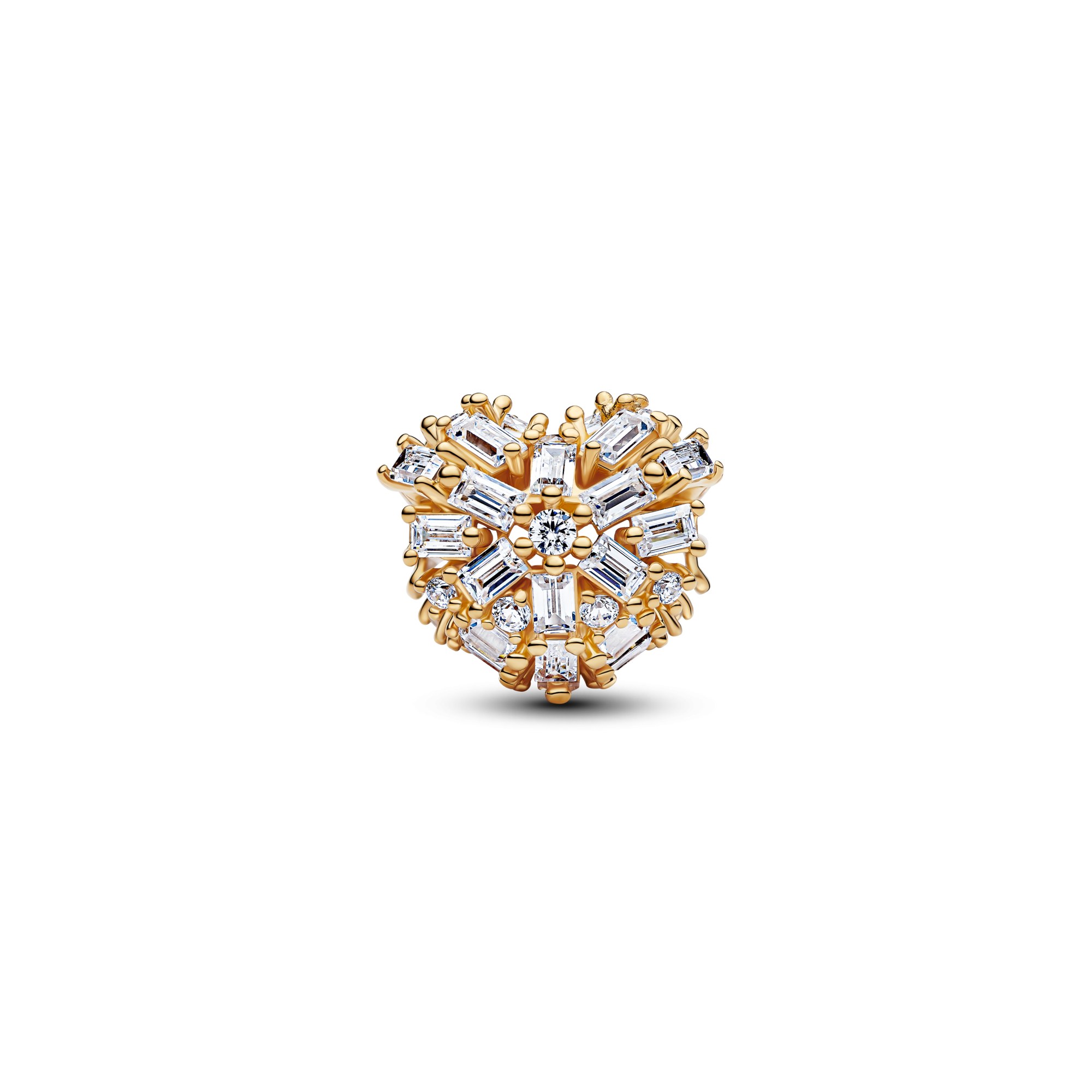 Pandora Funkelndes Herz Charm - Gelbgold Vergoldung - Zirkonia – Ansicht 3
