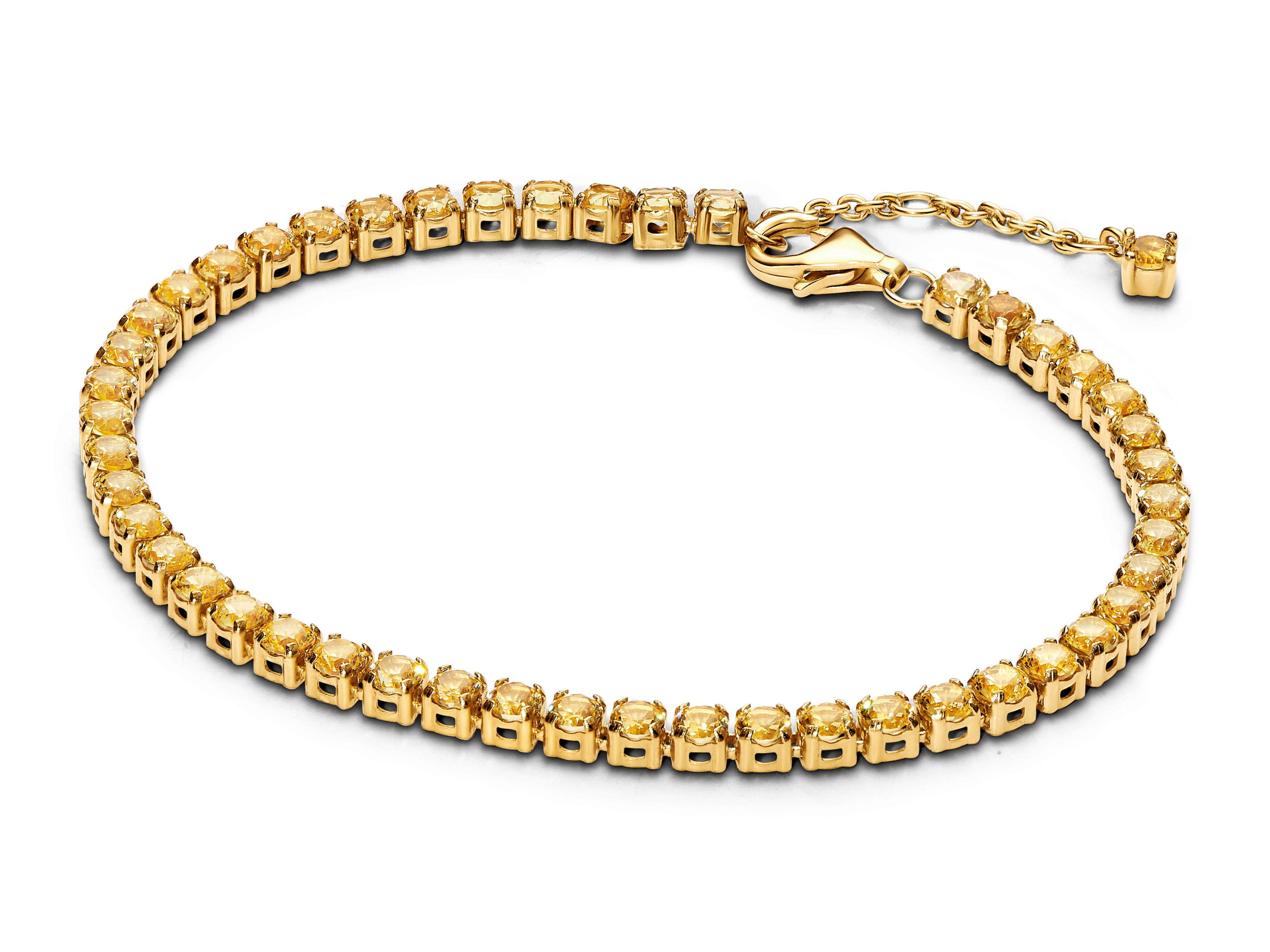 Pandora 561469C03-18 - funkelndes gelbes Tennisarmband - Gelbgold Vergoldung - 18 cm