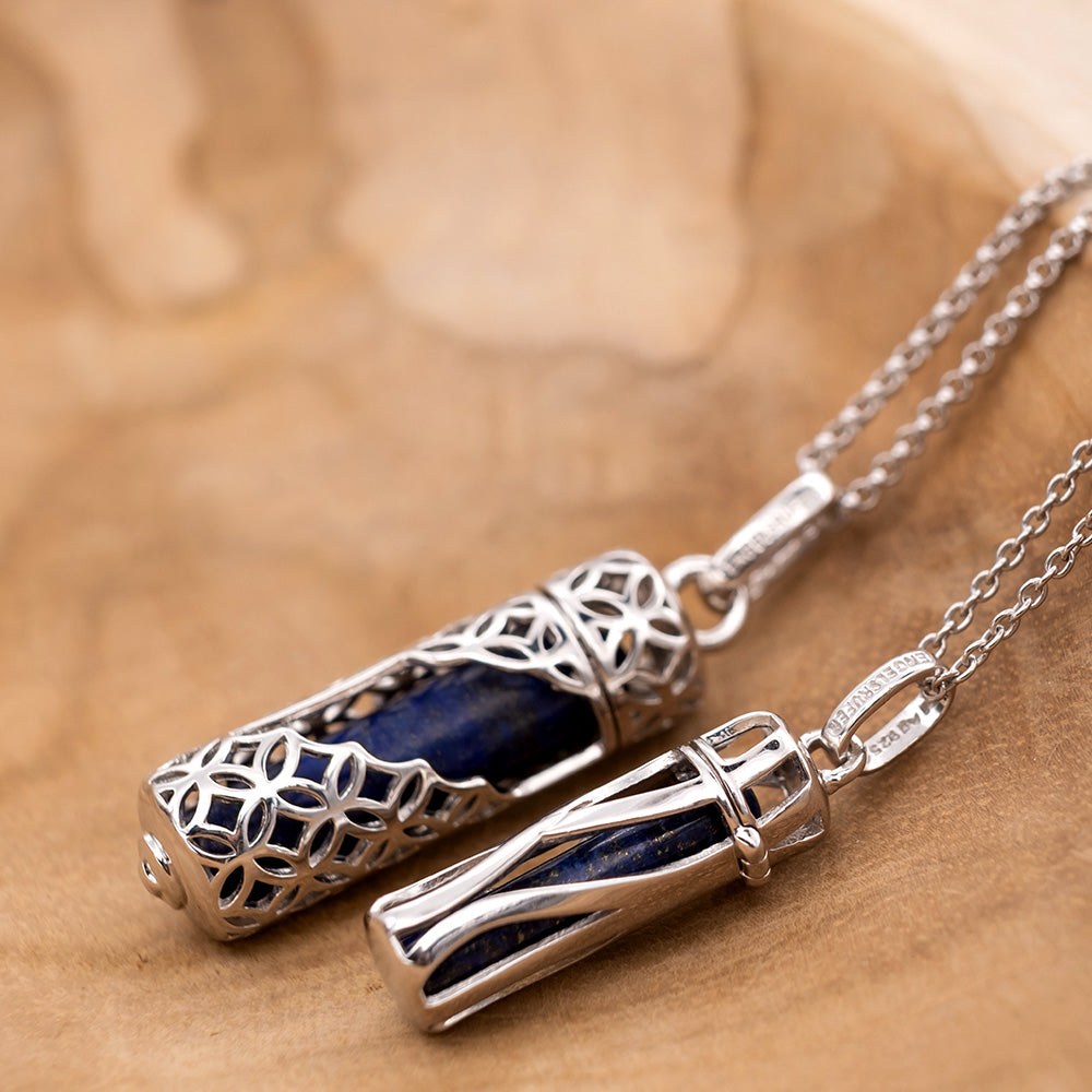 Engelsrufer HEAL Kette Powerful Stone - Kraftstein - Lapislazuli - Silber rhodiniert & Blau 45cm Gr. S – Ansicht 3