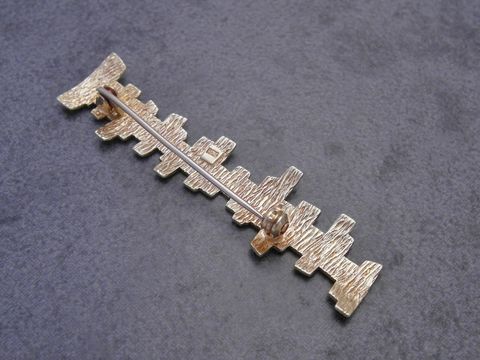Gold Brosche - modern - Gold 585 - Anstecknadel, Hersteller: Juwelier Harnisch, Broschen, mit einzigartigem design und texturierter oberfläche, ideal für stilvolle akzente.