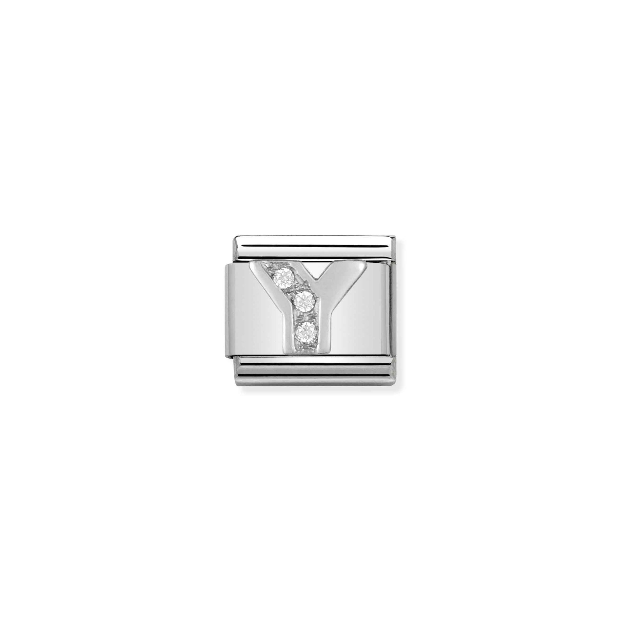 Nomination Composable Classic Charm Buchstabe Y - Edelstahl, Sterling Silber, Zirkonia