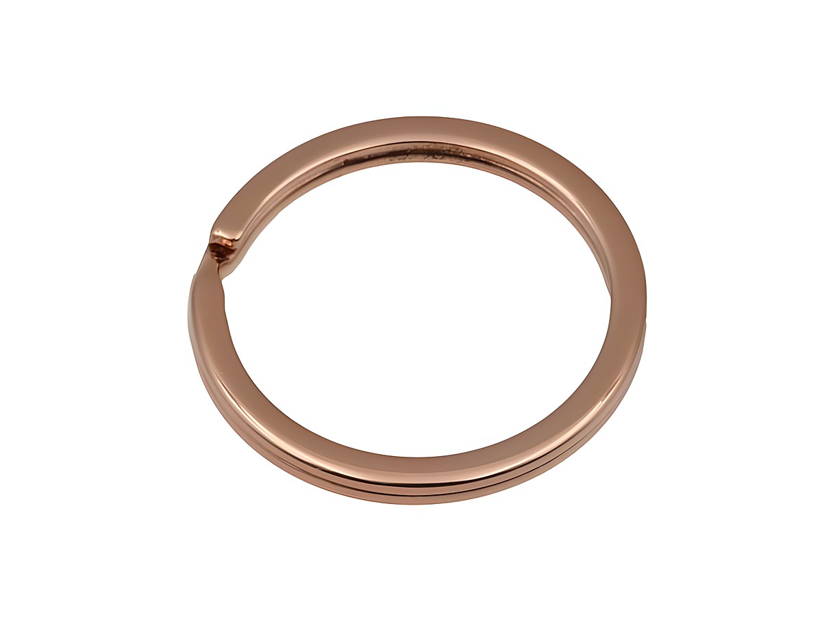 Edelstahl Schlüsselring 2,5 cm vergoldet Roségold poliert von Hersteller Juwelier Harnisch Mechanik, elegant und robust, ideal für Schlüsselorganisation.