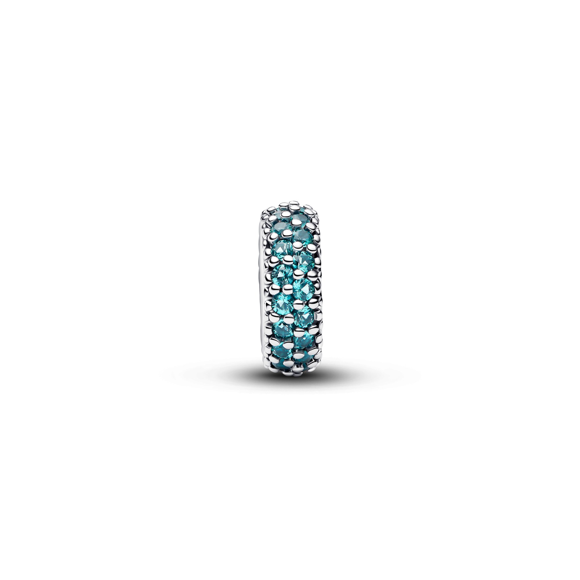 Pandora Eis Stein Spacer-charm - Silber - synth. Kristall - Blau – Ansicht 3