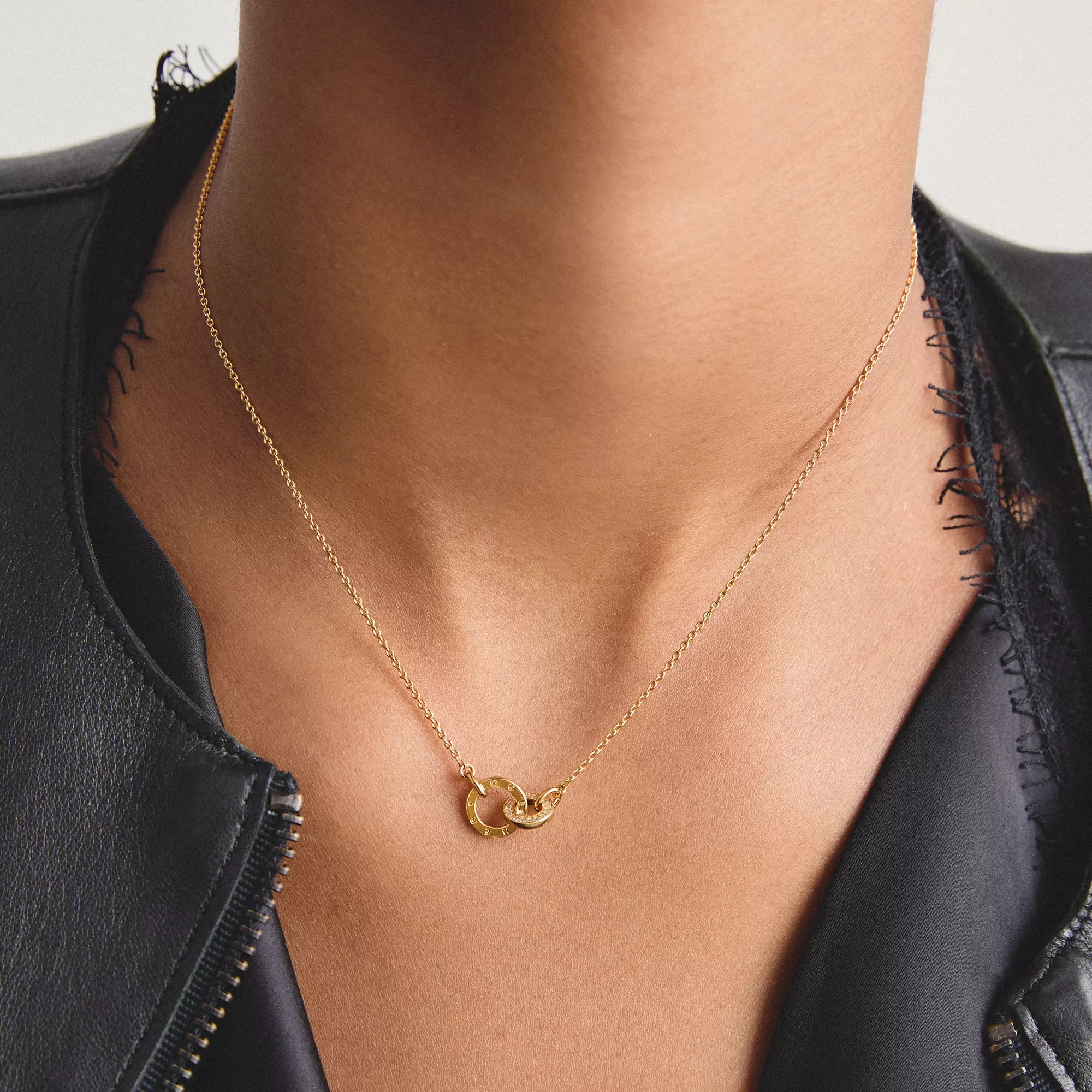 Thomas Sabo Kette Together mit weißem Zirkonia – vergoldet – 45 cm – 9 mm hoch – Ansicht 3
