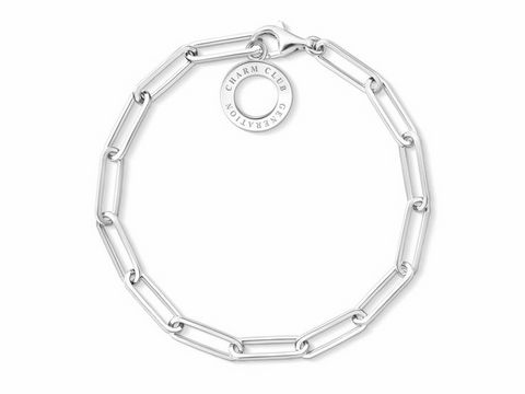 Charm-Armband von Thomas Sabo aus Silber mit Charm Club Anhänger, ca. 15,5 cm lang, zeitloses Design für individuelle Charms und persönlichen Stil.