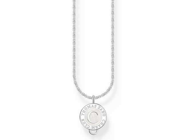 Kette von Thomas Sabo aus Silber und Emaille mit einem Durchmesser von 40 bis 45 cm, featuring eine runde Charm-Aufhängung mit eingravierter Markenbezeichnung.