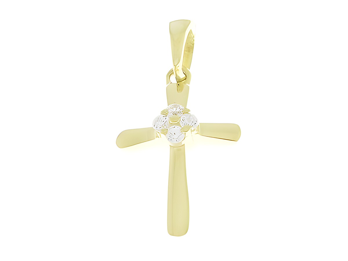 Anhänger Kreuz aus Silber mit funkelnden Zirkonia-Steinen, Hersteller Juwelier Harnisch, elegantes Design mit Stein, ideal als Schmuckstück für besondere Anlässe.