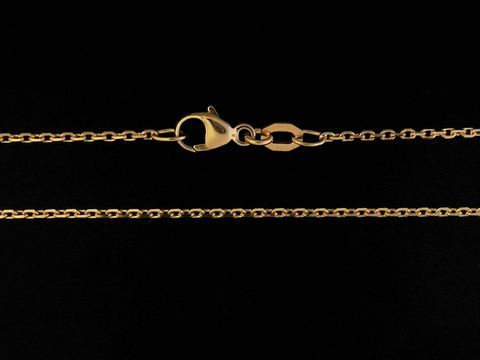 Anker Kette aus Gold 750 mit diamantierter Oberfläche in 50 cm Länge und 1 x 1 mm Stärke, Hersteller Juwelier Harnisch, Anker.