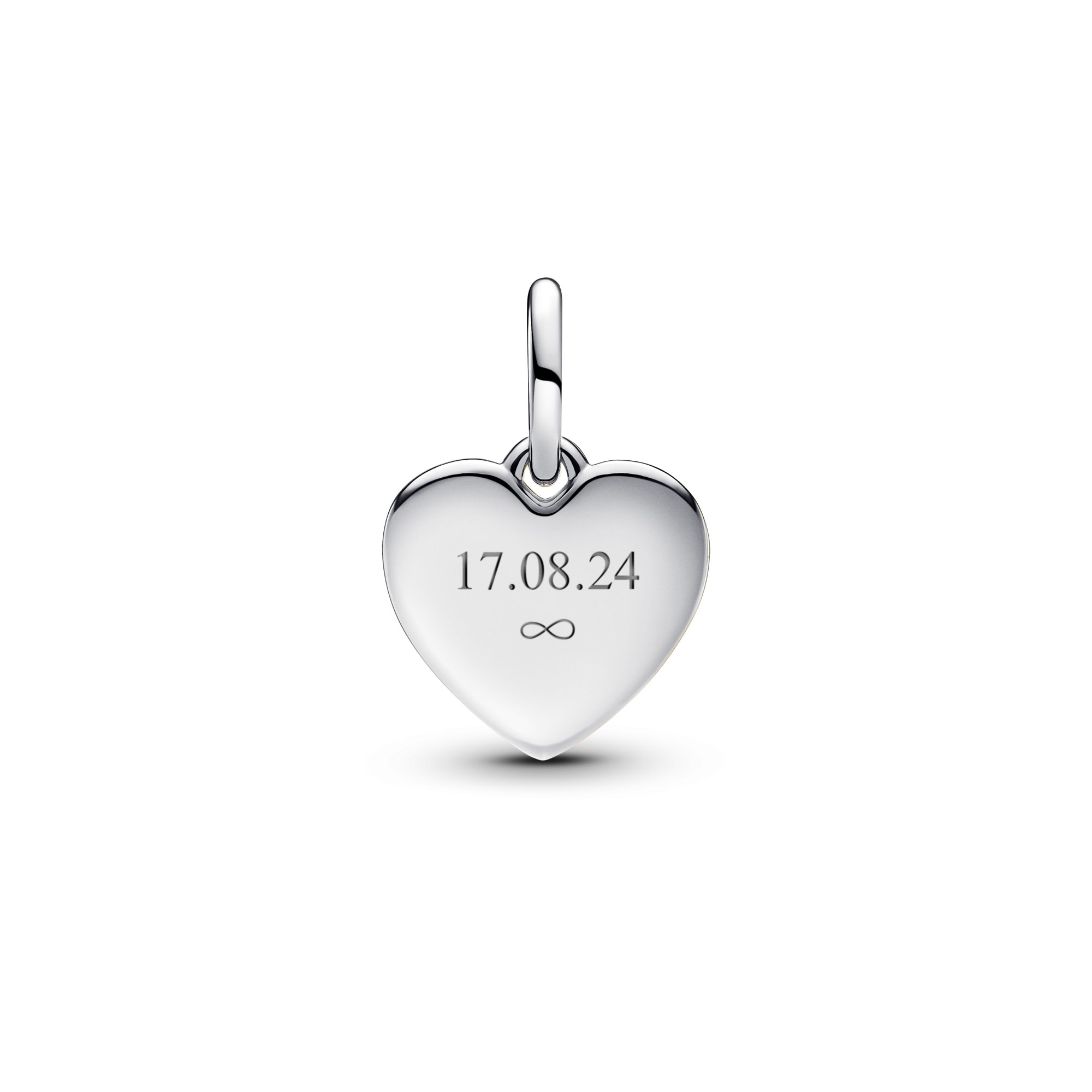 Pandora charm Liebesherzanhänger aus Silber mit klarem Zirkonia – Ansicht 3