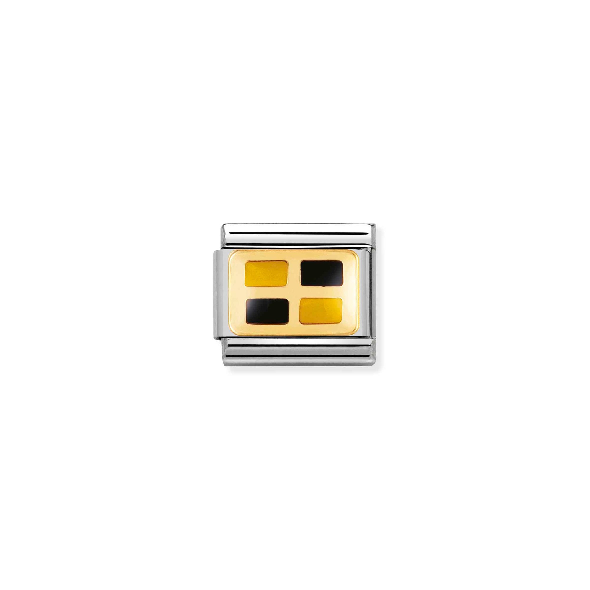 Nomination Composable Classic Charm Flaggenalphabet L - Edelstahl, Gold 750 Gelbgold, Emaille
