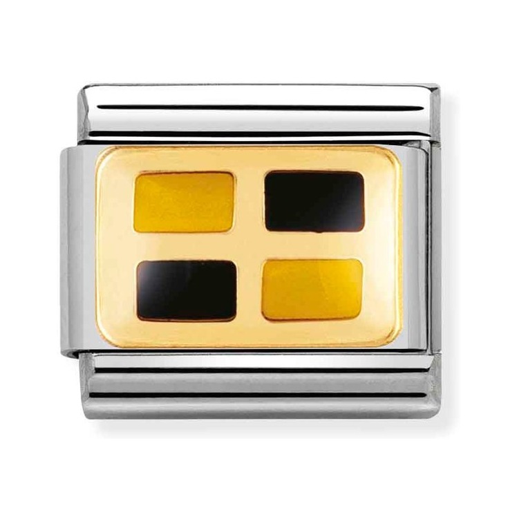 Nomination Composable Classic Charm Flaggenalphabet L - Edelstahl, Gold 750 Gelbgold, Emaille