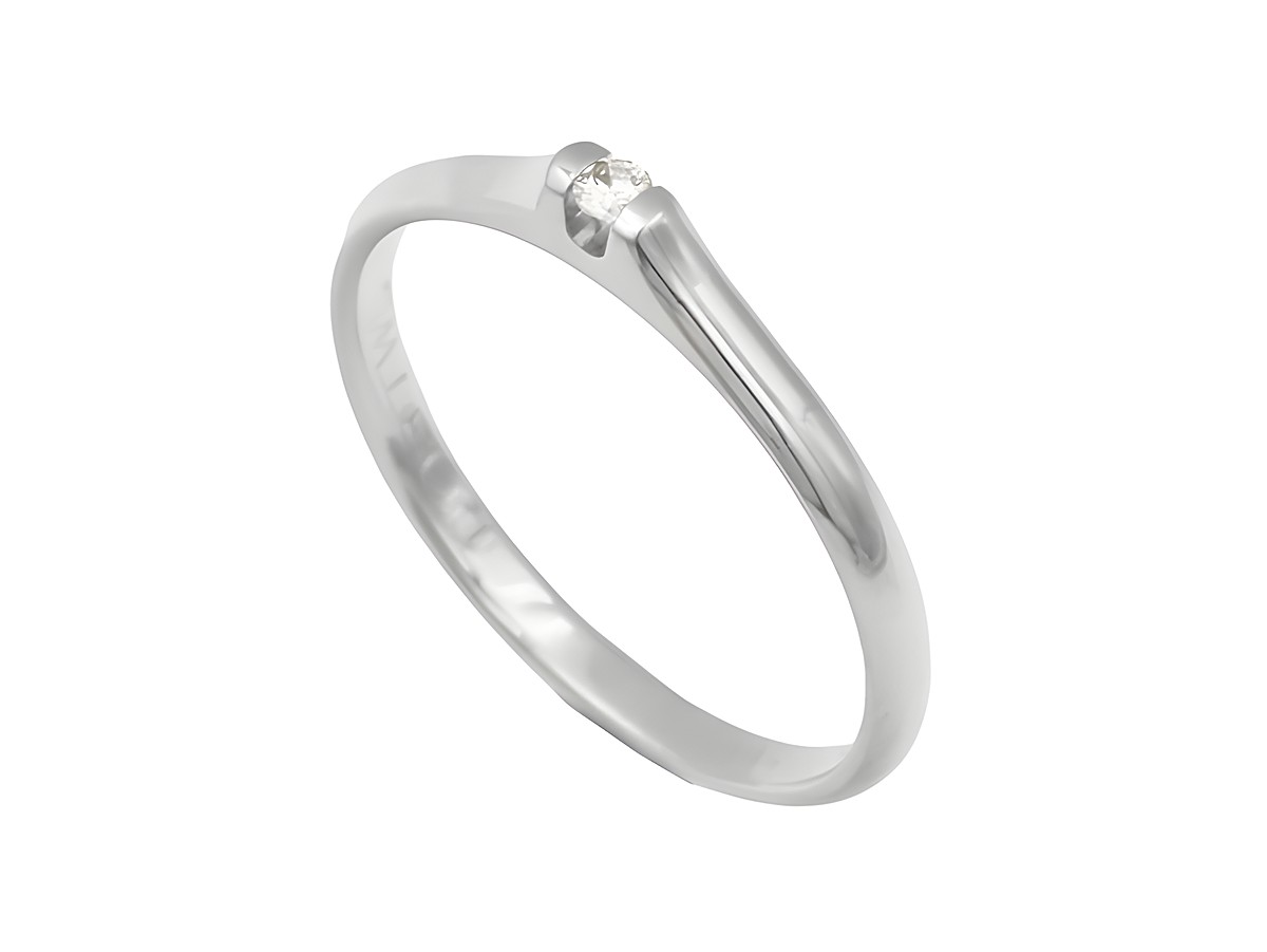 Platin Ring klassisch Platin 960 Brillant 0,03 ct tw-if Lupenrein Gr. 55 Juwelier Harnisch bis Gr. 54/17,5 eleganter Ring mit schlichter Fassung und glitzerndem Diamanten.