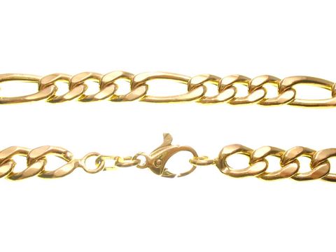 Figaro Panzerkette aus 333er Gold, 45cm lang und 6,2mm breit, mit einem sicheren Karabinerverschluss, hergestellt von Juwelier Harnisch, stilvolles und elegantes Schmuckstück.