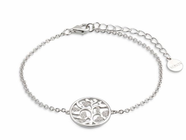 Xenox Sterling Silber Armband XS2943 in 15-18,5 cm mit Lebensbaum-Motiv, Ankerkette und feinem Design, perfekt für jeden Anlass und stilvollen Schmuck.