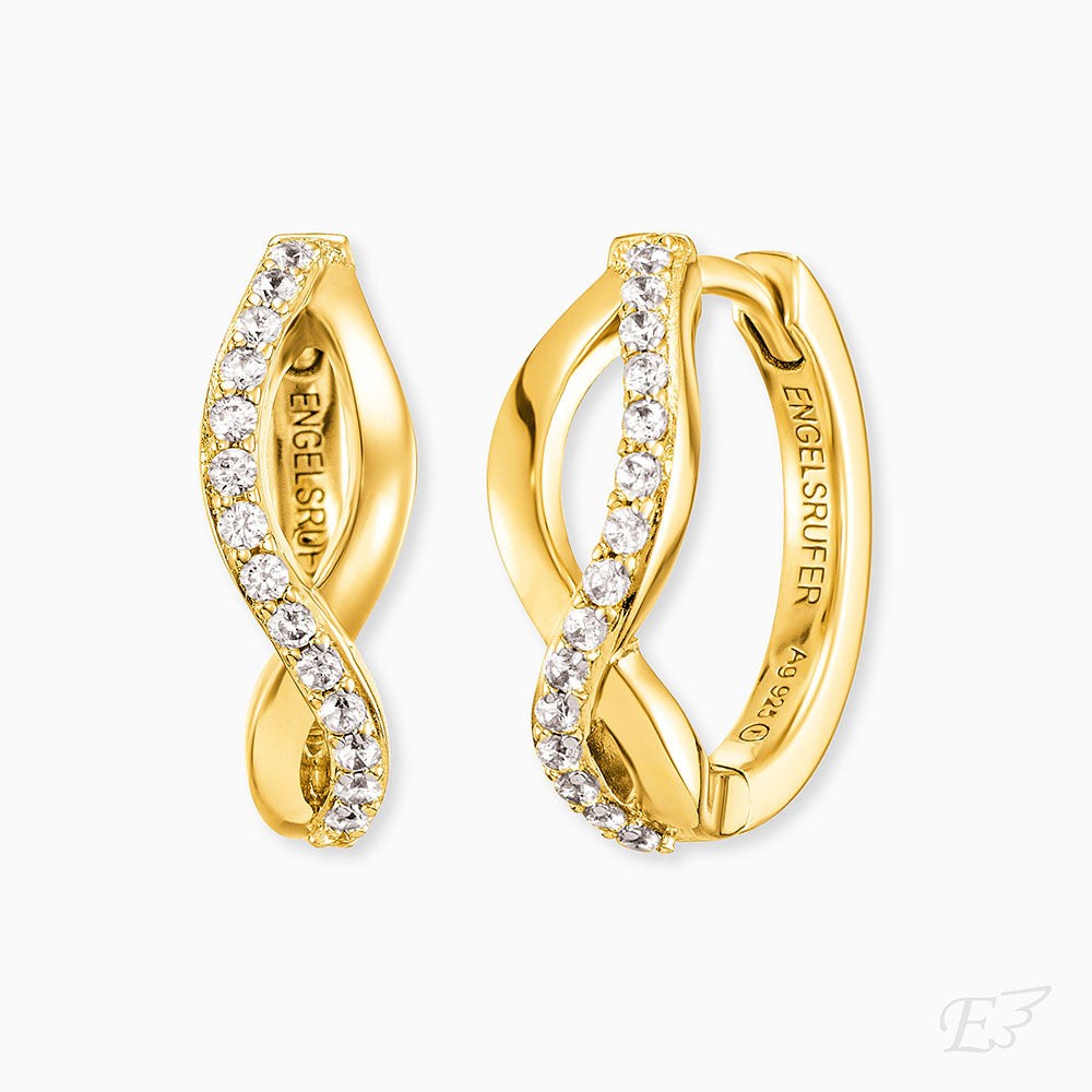 Engelsrufer PARADISE Creole - mit Zirkonia Gelbgold vergoldet auf Silber 16,5 mm – Ansicht 2